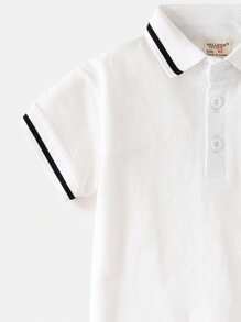 Young Boy Short Sleeve Embroidered Polo Shirt, Summer New Design Children Tops
