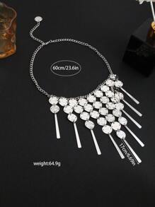 1pc Metal Hollow Face Veil, - Silver - View 5