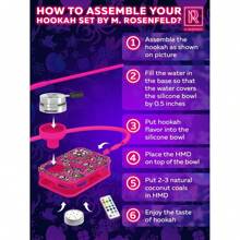 Pink Portable Hookah Set With Everything And Case Premium Book Hookah With Tattoo Pattern - Multicolor - View 6