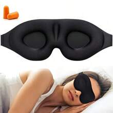 3D Contoured Sleep Mask For Men & Women - Memory Foam Light Blocking Eye Mask & Blindfold - Soft Comfortable Natural Sleeping Eye Shade For Travel, Yoga, Nap, Camping, Bedroom, Office, Spa, Black