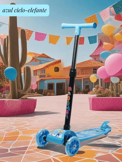 Patinetes de decoración navideña para niños, patinetes para niños y niñas de 3 a 12 años con 3 ruedas y luces LED,Scooter plegable económico,Scooter resistente al calor de México,Regalo para Día del Niño 2025