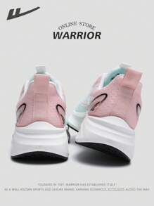 WARRIOR 1 par de zapatillas de running para mujer de la nueva serie Warrior 2025, de corte bajo con cordones delanteros, color rosa, con parte superior resistente al agua, suela suave y ligera, adecuadas para correr al aire libre