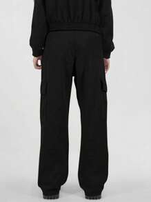 1 pièce Pantalon droit style casual poche, style de rue pour garçon/ado garçon, mode, convient pour l'automne/hiver