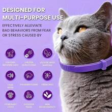1pc Calming Collars For Cats, Adjustable Silicone Pheromone Diffuser Neckbands, Clinically Proven To Reduce Stress & Anxiety, Waterproof Design, With 60 Days Wear For All Cat Sizes,Cat Calming Collar For Anxiety, Efficient Relieve Anxiety Stress