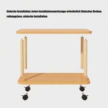 Beistelltisch,Couchtisch, Nachttisch, Industrie-Stil,360-Grad-Drehung, Stabil und Einfache Montag Sofatisch für Schlafzimmer, Wohnzimmer,Büro - Braun - Übersicht 9