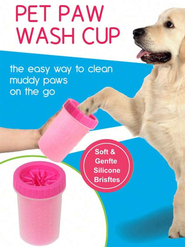 1 pieza Taza portátil para limpiar las patas de mascotas, genial para perros y gatos para limpieza