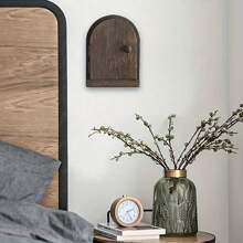 Kreative Holzwand-Dekorationsabdeckung für Steckdosen - Haustür-Augenklappenabdeckung Steckdosenschutz, Kunst-Dekorationsschalterabdeckung Holzschalterabdeckung Wandaufkleber, dekorativer Rahmen als Abdeckung und Schutzabdeckung zur Vermeidung von elektrischen Schlägen - selbstklebend, wiederverwendbar, halbkreisförmig, stromlos, für Lichtschalter in Wohnzimmer, Schlafzimmer, Küche