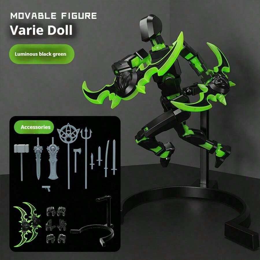 1 pieza Figura articulada que brilla en la oscuridad - Articulación completa - Modelo de ensamblaje DIY - Figura decorativa - Altamente realista - Regalo para días festivos - Regalo de cumpleaños - Regalo del Día de los Inocentes - Regalo de Pascua - Presente - Muñeca