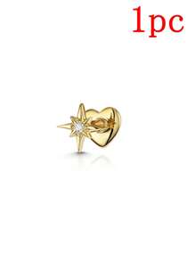 1Pc Mini Octagonal Star 925 Sterling Silver Earring For Women Vintage Piercing Stud Earring Suitable For Wedding  Bridal Jewelry