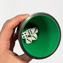 1pc Imitation Synthetic Leather Dice Cup Set, With Felt Lining And 5 Bullseye Dice For Silent Dice Rolling Game, Suitable For Guessing Number Game