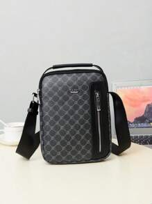 1 件通勤休闲 PU 皮革单肩包，简约设计男士斜挎包，侧袋斜挎包，多功能，防刮，送给男朋友的礼物 - 彩色 - 查看 13