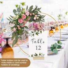 10Pcs Metal Floral Hoop Centerpiece With Stand For Table, 12 Inch Macrame Gold Wreaths Ring With Holders, Table Centerpieces, Gold Metal Rings For Making Wedding Table Wreath Decor, Wall Hanging Wreaths And Dream Catcher Crafts, DIY Wreath Rings For Wedding, Party & Birthday Decorations, Wedding Decor Gifts Graduation Party Decorations Bachelorette