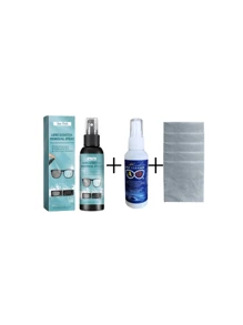 100ml Eye Cleaner, 60ml Two Styles Of Glasses Cleaner, Equipped With Special High-Elastic Glasses Cleaning Cloth, Easy To Carry When Going Out, Party, Outing, Business Trip, Camping, Life, Beach Leisure, Anti-Fog Spray For Glasses, And Lens Cleaning Spray For Clear Vision.(New And Old Models Are Shipped At Random.)