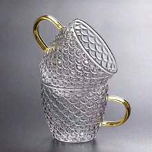 12个/6个/4个/2个套装 龙鳞纹玻璃杯，120毫升小茶杯，高档杯，威士忌杯，适用于茶、咖啡，居家、办公室、咖啡馆 - 無色 - 查看 4