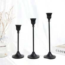 [1/3pcs Elegant Metal Candlestick Holders] Elegant Metal Candlestick Holders Set For Wedding & Party Table Centerpieces - Lacquered Finish, Romance Theme, Tabletop Mounting, Versatile For Events, Receptions, Birthdays, Home Decor, (Candles Not Included) Gifts Graduation