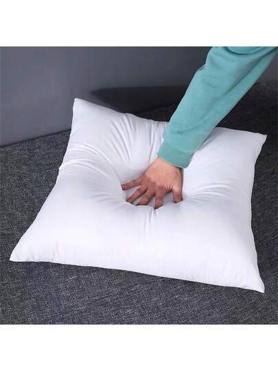 Removable Washable Throw Kussen Insert, White, Square Plush Fabric Core Zipper, Compressed Shipping view 3