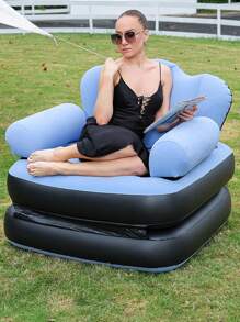 1 Stück aufblasbares Sofa, aufblasbarer Campingstuhl, aufblasbares lässiges Sofa, aufblasbarer Stuhl, faltbarer tragbarer aufblasbarer Liegesessel, für Wohnzimmer, Schlafzimmer, Arbeitszimmer, Balkon, Outdoor-Camping, einfach zu verstauen und zu transportieren, Lässig & Unterhaltung, Studentenwohnheim, kann als Matratze verwendet werden