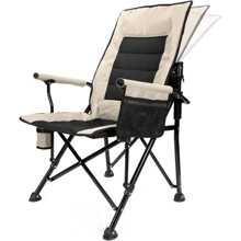 Versized Camping Chairs - Heavy Duty Folding Chair For Outside Support 400 LBS - Padded High Back Camp Chair With Lumbar Back Support - Portable Outdoor Lawn Chairs