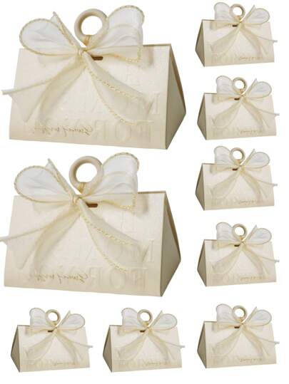 20/10 قطعة/1 قطعة صناديق لهدايا الزفاف بمقاس 5 * 2.75 * 3 إنش باللون البيج ، صناديق هدايا شوكولاتة مع خرز خشبي وشريط ، مناسبة لحفلات الزفاف وأعياد الميلاد والمناسبات الدينية وعيد الميلاد