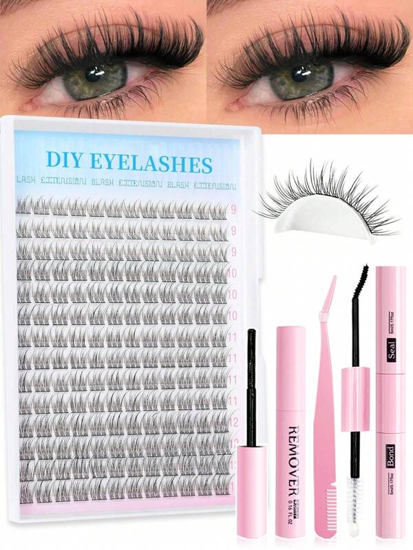 168PCS Fluffy Lash Clusters, Individual Eyelash Thick Cluster Eyelash Extensions D Curl Lashes Clusters, DIY Lash Extension Kit Set, Lashes Clusters 200Pcs/300Pcs/240Pcs/168Pcs Individual Lashes 8-16MM Wispy Cluster Lashes Lash Clusters Kit, Lashes, Eyelashes, Fake Lashes