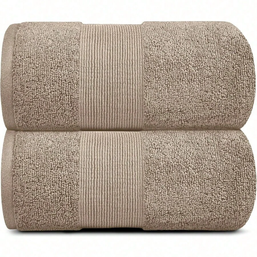 Bath Towels | 28x55 Luxury Hotel Plush & Absorbent Cotton Bath Towel Large [4 Pack, Taupe]