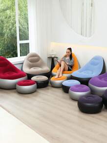 1 Stück aufblasbares Sofa, aufblasbarer Campingstuhl, aufblasbares lässiges Sofa, aufblasbarer Stuhl, faltbarer tragbarer aufblasbarer Stuhl, geeignet für Wohnzimmer, Schlafzimmer, Leseraum, Balkon, Outdoor-Camping, einfach zu verstauen und transportieren, Lässig und Unterhaltung, Studentenwohnheim, Rückenlehnstuhl