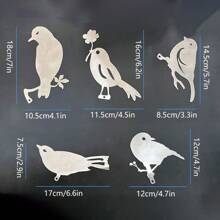 5pcs Rustic Metal Birds For DIY Paintable Garden Fence & Wall Decor With Outdoor Rust Effect - Gray Iron Color Delivery Outdoor Natural Rust - View 8