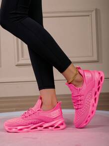 Women's Blade Sneakers, Fabric Lightweight Sneakers, Front Lace Comfortable Mesh Casual Running Shoes