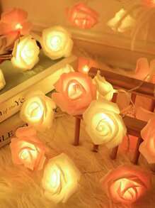Rose Flower LED String Lights, Indoor Proposal Atmosphere Lights, Birthday Decor, Girls Room Decorative Lighting