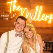 Letreros de neón personalizados, letreros de neón personalizables para decoración de bodas, paquetes de baterías, letreros de neón LED para decoración de habitaciones, regalos personalizados para el Día de San Valentín, festivales. - luces de neón de boda - Ver 4