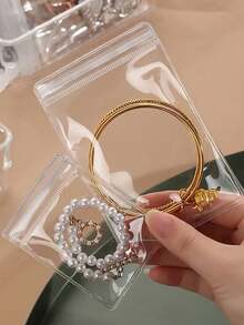 20pcs Heart-Shaped PVC Plastic(Polyvinyl Chloride) Jewelry Organizer Boxes, Anti-Oxidation Earring, Necklace, Bracelet Storage Pouches