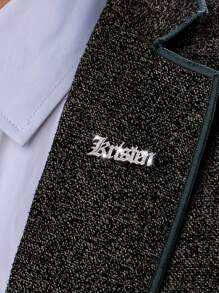 Customizable Dentist Name Pin - Stainless Steel, Sparkling Teeth Design, With Personalized Engraving Option, Elegant Accessory For Suits And Dresses, Ideal Gift For Dad Or Men, Dental Gift