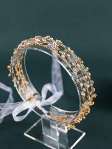 1pc Silver Full Rhinestone Headband, AB Color Crystal Headpiece, Bridal Wedding Hair Accessories