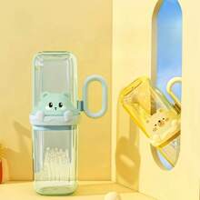 1 Set Travel Toothbrush & Cup Organizer, Portable Toothbrush Holder, Couple/Student/Business Trip Use Home Bathroom Decor