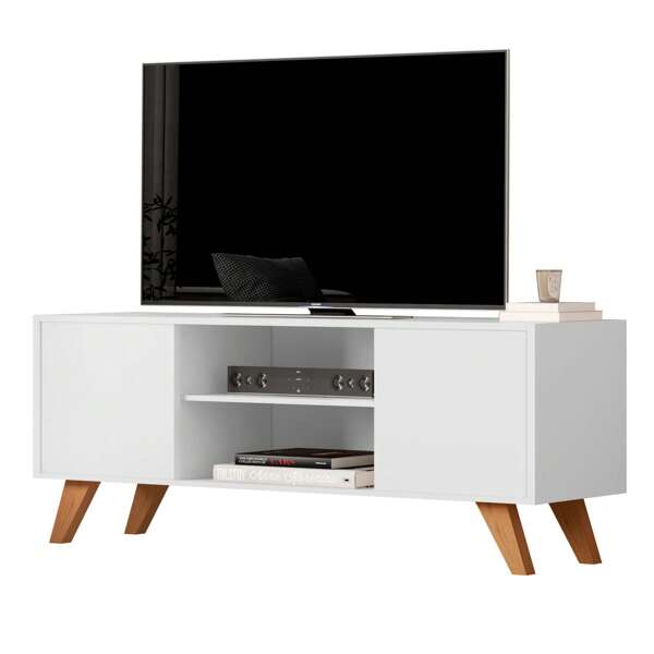 Rack Para Sala De Estar Bancada Com 2 Portas e Prateleiras