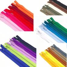 70/100pcs Mixed Size 20cm/7.87in Nylon Coil Zipper Bulk With Zipper Presser Foot For Sewing Craft(25 Color Zippers)