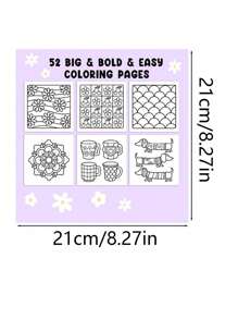 1 pièce 52 Pages Motifs Confortables: Livre de coloriage pour adultes et enfants, gras et facile, designs simples et grands pour la relaxation avec de jolis motifs douillets et mandalas (Coloriage gras & facile) Cadeaux Jouets pour filles et garçons Adolescents Enfants Jouets Livre de coloriage - Cosmétiques Glow - Voir 3