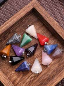 40 Pieces Cone Pendulum Crystal Pendants Stone Charms For Jewelry Making DIY Necklace Divination Witchcraft Accessories Jewelry - 彩色 - 查看 4