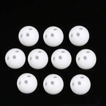 10pcs Plastic Bell Round Hollow Double Layer Pet Ball Hamster Cat Dog Toys Rattle Pet Bells - White - View 3
