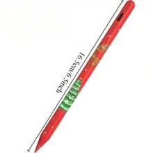 Red Capacitive Stylus Pen, Fast Charging High Sensitivity Capacitive Touch Pen With Deer Snowflake Print, Precise Touch, Smooth Writing, Includes 4 Extra Replacement Nibs, Compatible With IPad 2018-2024 Series - Magnetic Attachment, Tilt Sensitivity And Palm Rejection