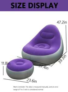 1 Stück aufblasbares Sofa, aufblasbarer Campingstuhl, aufblasbares lässiges Sofa, aufblasbarer Stuhl, faltbarer tragbarer aufblasbarer Stuhl, geeignet für Wohnzimmer, Schlafzimmer, Leseraum, Balkon, Outdoor-Camping, einfach zu verstauen und transportieren, Lässig und Unterhaltung, Studentenwohnheim, Rückenlehnstuhl