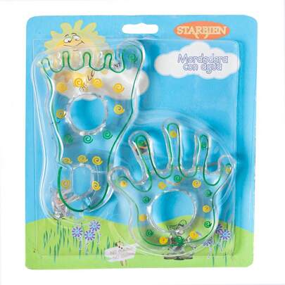Mordedera, Starbien, Pie, Mano, 2 en 1, Pack, Doble Juguete de dentición para bebés de plástico silicona, Mordedor para bebés, Mordedera de agua, Biberón, Biberones, Baby shower, Sistema de seguridad para aliviar las encías de los bebés, Alivia las encías doloridas, Dientes, Regalo para infantes niños y niñas pequeños, (Piezas surtidas individuales), Diseño suave y lindo, Para bebés de 3 a 24 meses, 1 año, Estimula el desarrollo sensorial y motricidad fina, Mordedera con texturas para calmar las encías, Diseño ergonómico fácil de agarrar y manipular, Perfecto para la etapa de dentición del bebé, Colores llamativos que atraen la atención del bebé, Apto para refrigeración para un mayor alivio, Superficie texturizada para masajear encías sensibles, Mordedor portátil y ligero, ideal para llevar a todas partes, Juguete de silicona seguro y sin sustancias tóxicas, Fácil de limpiar con agua y jabón, apto para esterilizar, Diseño interactivo que ayuda en el desarrollo oral