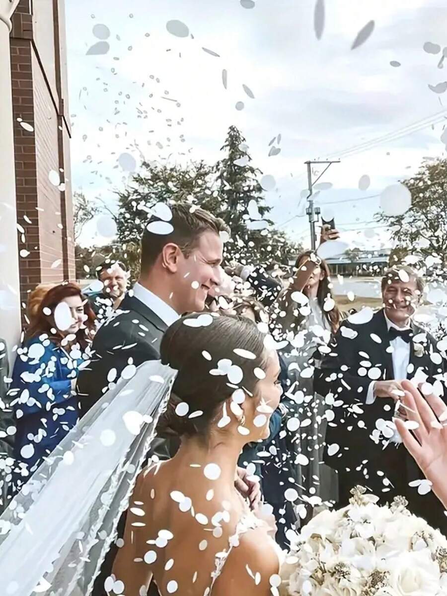 1000/2000/3000/5000 件白色心形派对纸质装饰、彩色心形五彩纸屑花瓣、婚礼派对情人节纪念抛掷装饰、心形派对弹珠婚礼派对礼物爱心、气球填充物