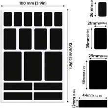 10pcs 170 Blank White/Black Rectangular Waterproof Scratch-Resistant Sticker Labels, In Stock Self-Adhesive Labels - Multicolor - View 2