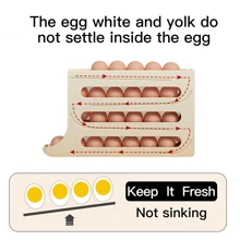 Egg Storage Rack Organizer - 4-Layer Auto-Roll Egg Dispenser For Countertop & & Pantry Storage - Beige - View 4