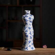 创意手工彩绘陶瓷花瓶装饰，旗袍造型设计器皿花瓶，插花花瓶，家居装饰，房间装饰，餐桌装饰，婚礼装饰，家居装饰桌面中心摆件 - 彩色 - 查看 9