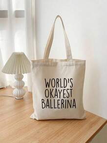 Ballerina Bag, World's Okayest Ballerina Tote Bag | Long Handle Bags