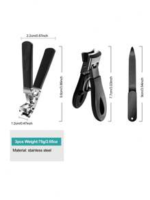 YUANDU Thick Toenail Clipper For Elderly, Angled Head Long Handle Toe Nail Clippers, Suitable For Seniors, Wide Opening Jaws, Heavy Duty Big Thumb Nail Trimmer, Black