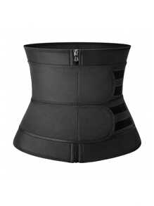 1pc Men's Sports Waist Trainer Belt, Neoprene Sweat Enhancing Body Shaper Corset, Zipper Closure, Fitness Waist Cincher