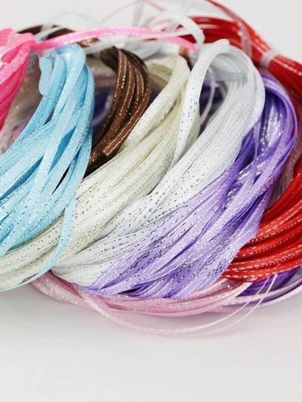 40m/Pack 0.3cm Silver-Edged Satin Ribbon, Gift Wrapping, Cake Baking, Flower Packaging, Wedding Decoration, Handmade DIY, Headwear, Brooch, Clothing Accessories